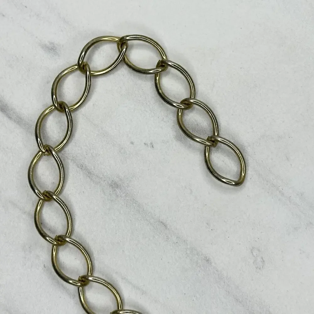 Simple Gold Tone Metal Chain Link Belt Basic Adjustable One Size (OS) ✨
